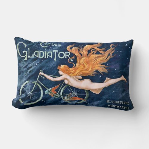 Cycles Gladiator by Georges Massias Vintage Lumbar Pillow