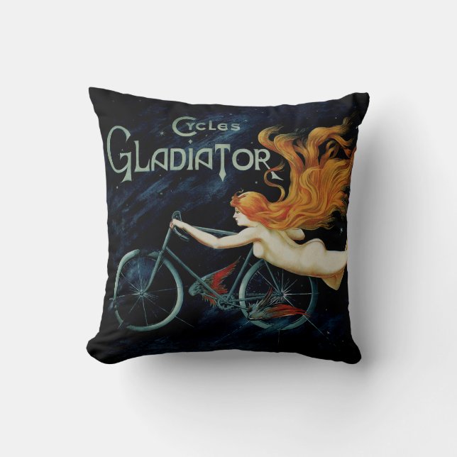 Cycles Gladiator Throw Pillow (Front)