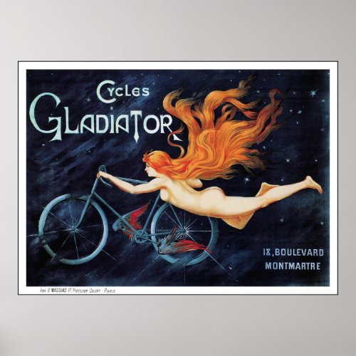 Cycles Gladiator _ Vintage Bicycle Poster Print