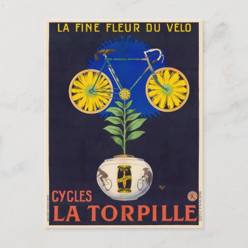 Cycles La Torpille Vintage Poster 1923 Postcard