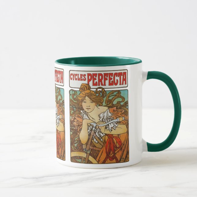 Cycles Perfecta, Alphonse Mucha Art Nouveau Mug (Right)