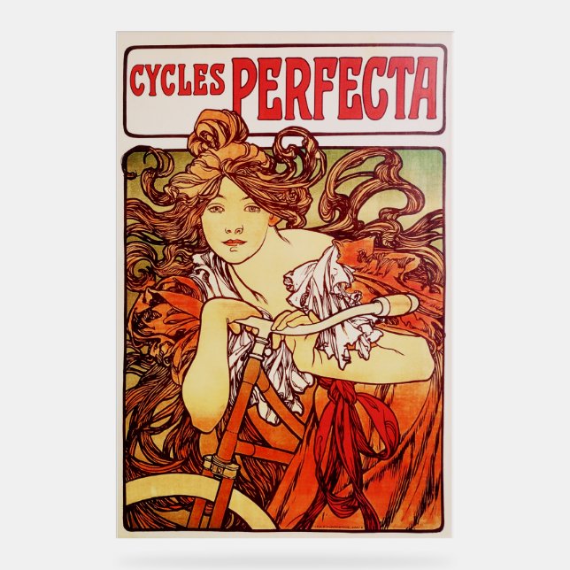 Cycles Perfecta by Alphonse Mucha Acrylic Sign (Front)