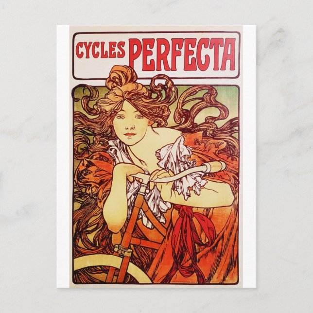 Cycles Perfecta by Alphonse Mucha Postcard (Front)