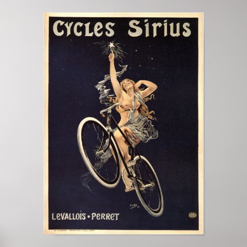 Cycles Sirius France Vintage Bicycle Poster