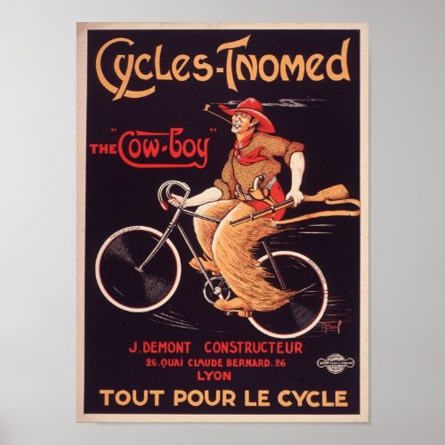 Cycles Tnomed Vintage French Advertising Poster