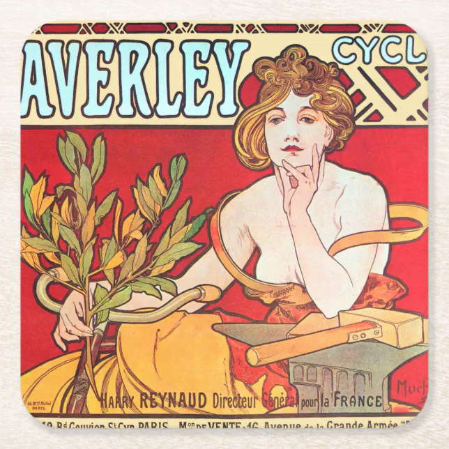 Affiche de alfons Mucha Cycles Waverley Paris Painting by Ipsita Das