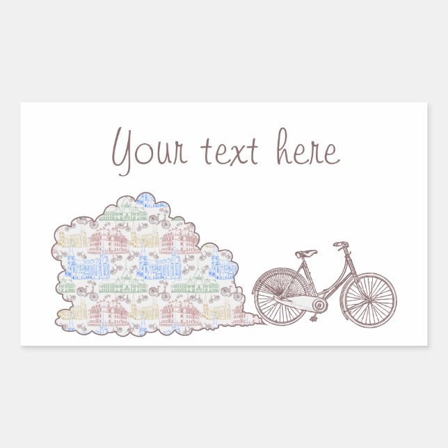 Cycling Aarhus, Rectangular Sticker (Front)