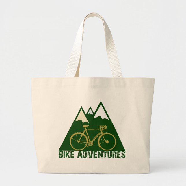 cycling adventure - bikes large tote bag (Front)