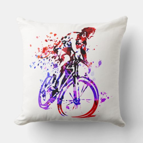 Cycling Adventure Throw Pillow