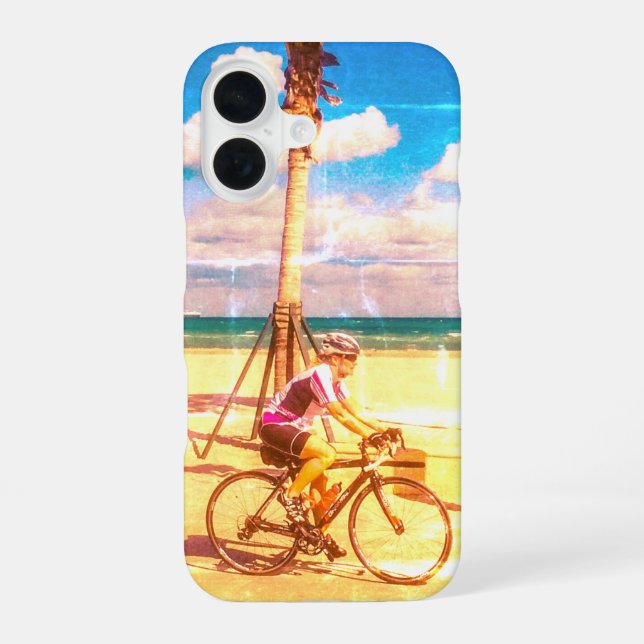 Cycling along the Beach iPhone Case (Back)