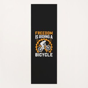 Cycling Art Freedom Is Riding A Bicycle Yoga Mat