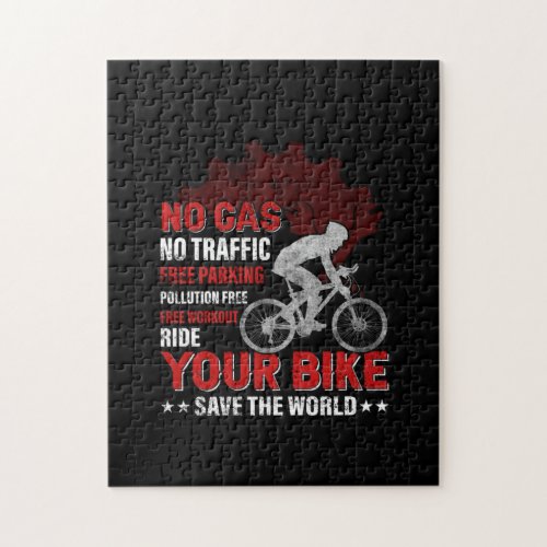 Cycling Art No Gas No Traffic Jigsaw Puzzle