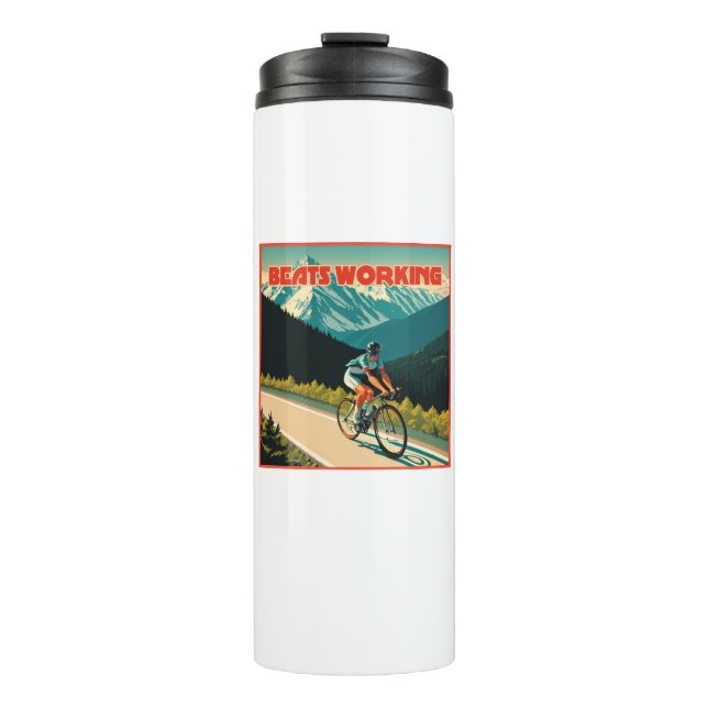Cycling Beats Working Thermal Tumbler (Front)