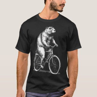 Cycling Bicycle Beaver Vintage Cyclist Funny T-Shirt
