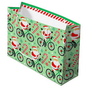 Cycling Bicycle Holiday Large Gift Bag
