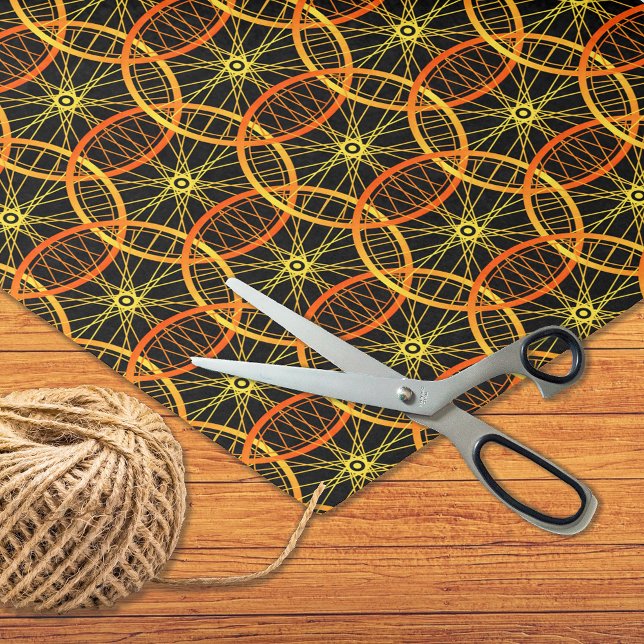 Cycling bicycle wheels orange yellow pattern tissue paper (Creator Uploaded)