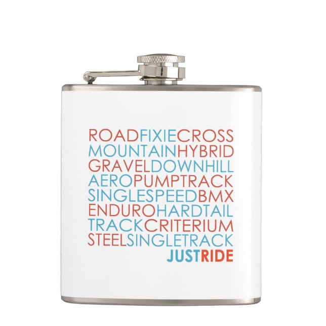 Cycling Bicycles Bikes Mountain Bike Just Ride Flask (Front)