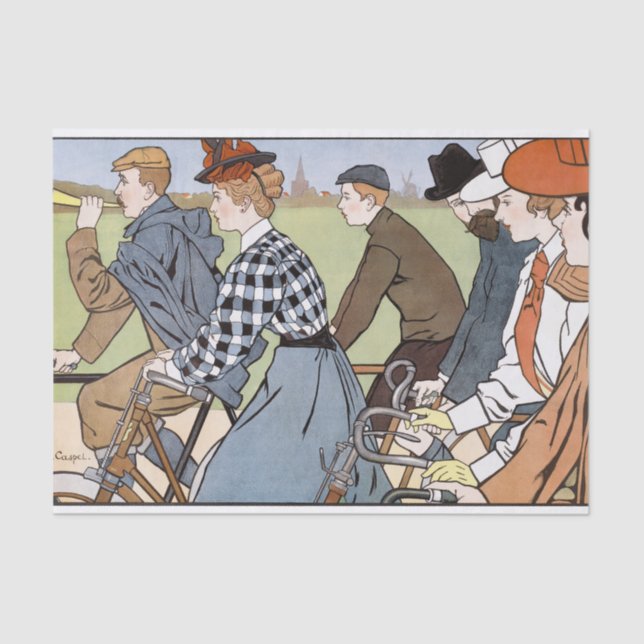 Cycling, Bicycles, Van Caspel Tissue Paper (Front)