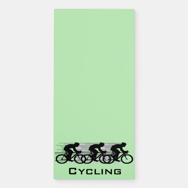 Cycling Bicycling Design Magnetic Fridge Notepad