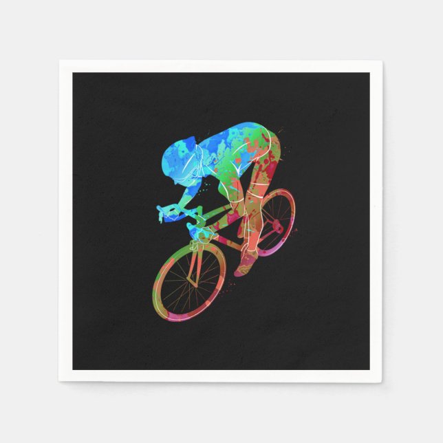 Cycling Bike Mountain Bike Biking Cycling Gift Napkins (Front)
