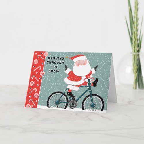 Cycling Biking Christmas Holiday Card