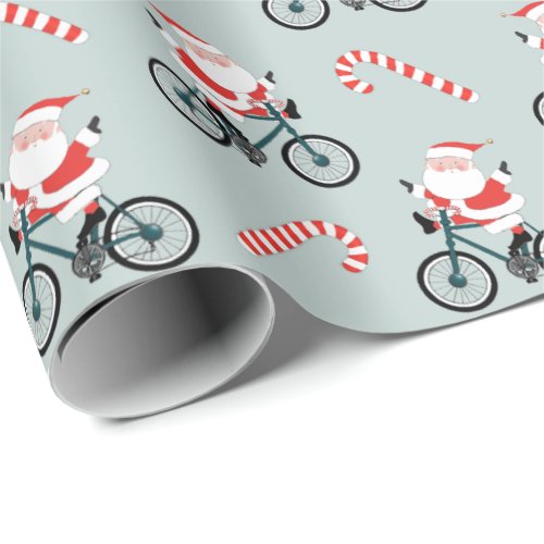 Cycling Biking Holiday Christmas Wrapping Paper