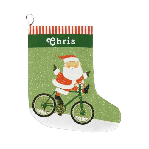 Cycling Biking Holiday Gift Large Christmas Stocking