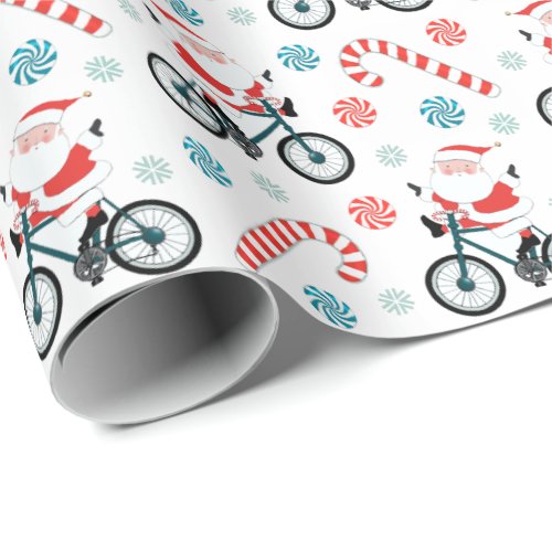 Cycling Biking Holiday Gift Wrapping Paper