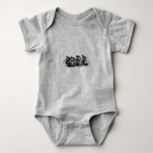 Cycling black drawing baby bodysuit