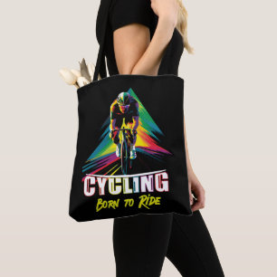 Cycling Born to Ride Tote Bag