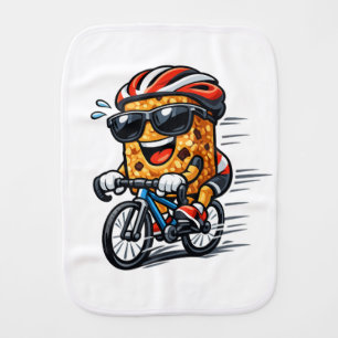 Cycling Breakfast Bar Baby Burp Cloth