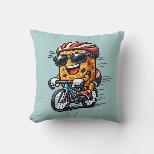 Cycling Breakfast Bar Throw Pillow