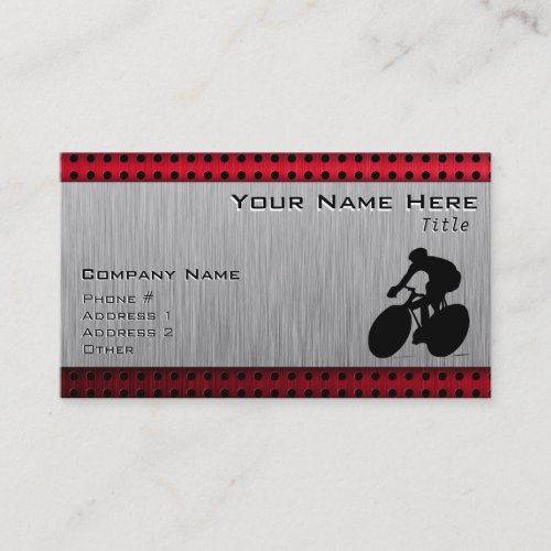Cycling; Brushed metal look Business Cards