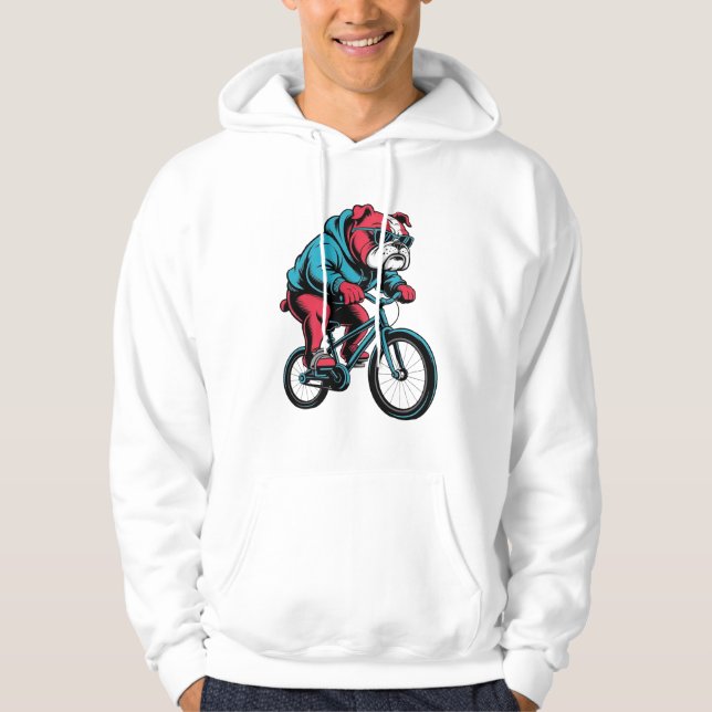 Cycling Bulldog Hoodie (Front)