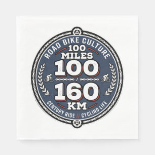 Cycling Century Ride 100 Miles 160 KM  Napkins