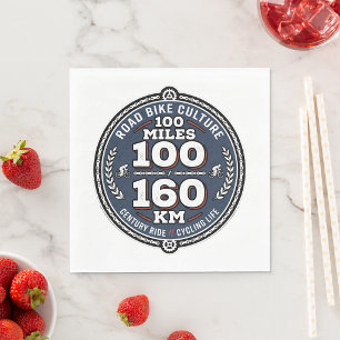 Cycling Century Ride 100 Miles 160 KM  Napkins