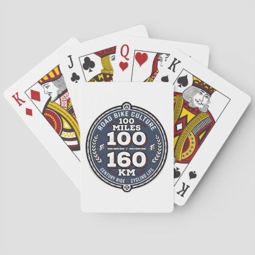 Cycling Century Ride 100 Miles 160 KM  Poker Cards