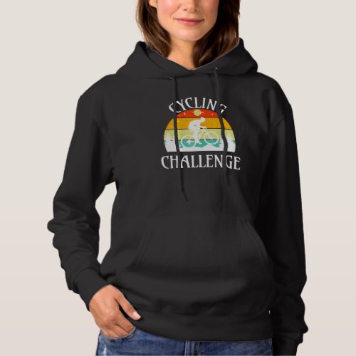 Cycling Challenge Vintage Sunset Cyclist And Bicyc Hoodie