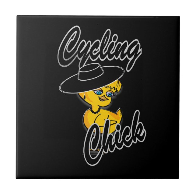 Cycling Chick #4 Ceramic Tile (Front)