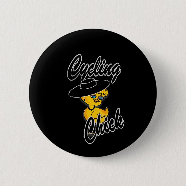 Cycling Chick #4 Pinback Button (Front)