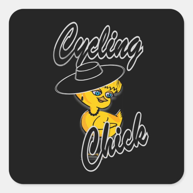 Cycling Chick #4 Square Sticker (Front)