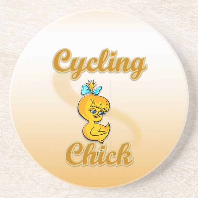 Cycling  Chick Coaster (Front)