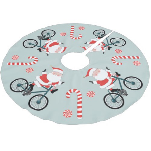 Cycling Christmas Decor Brushed Polyester Tree Ski Brushed Polyester Tree Skirt