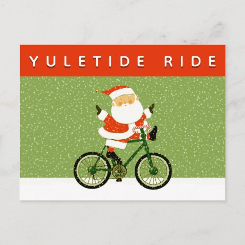 Cycling Christmas Holiday Postcard