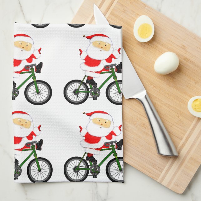 Cycling Christmas Towel (Quarter Fold)