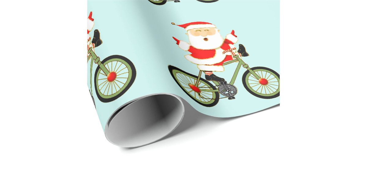 cycling Christmas Wrapping Paper | Zazzle.com