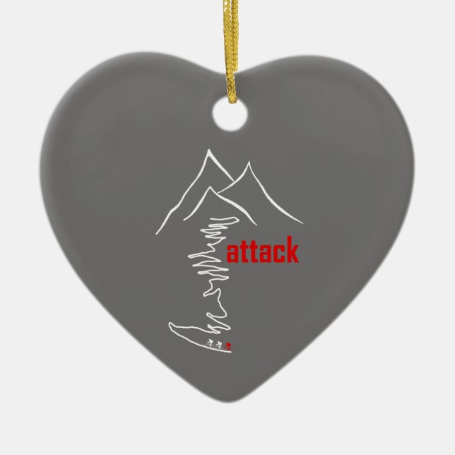 Cycling Climb, Attack Ceramic Ornament (Front)