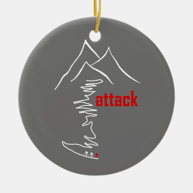 Cycling Climb, Attack Ceramic Ornament (Front)