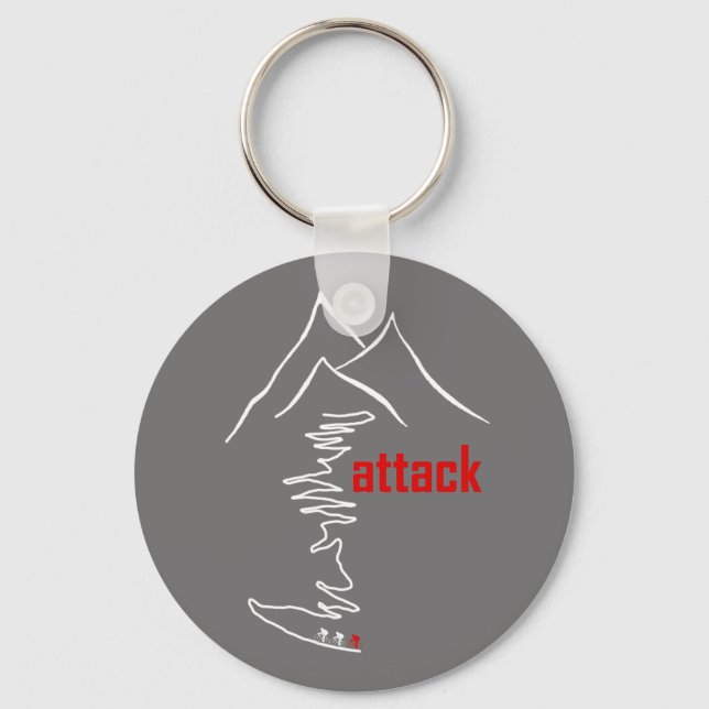 Cycling Climb, Attack Keychain (Front)