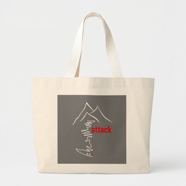 Cycling Climb, Attack Large Tote Bag (Front)